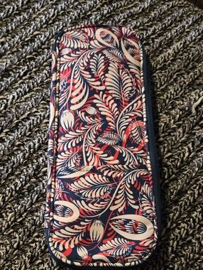 Floral Navy, Red & Cream Knitting Needle Case